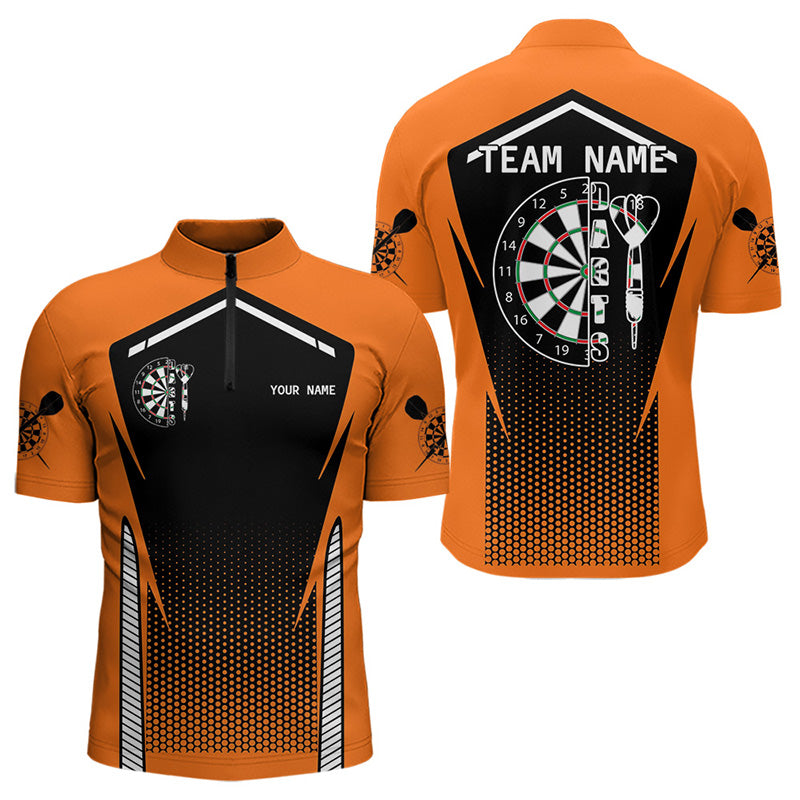 Orange Dartpfeile im Sportstil, Dart-Polo- & 1/4-Zip-Shirts für Herren, Darttrikots NYN0059