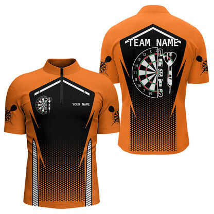 Orange Dartpfeile im Sportstil, Dart-Polo- & 1/4-Zip-Shirts für Herren, Darttrikots NYN0059