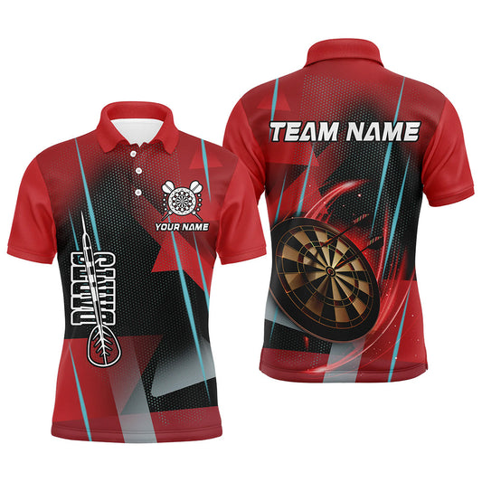 Individuelles Rotes Dart Herren Poloshirt, Darttrikot Dart Team Outfit TDM1958