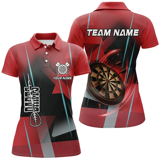 Individuelles Rotes Dart Herren Poloshirt, Darttrikot Dart Team Outfit TDM1958