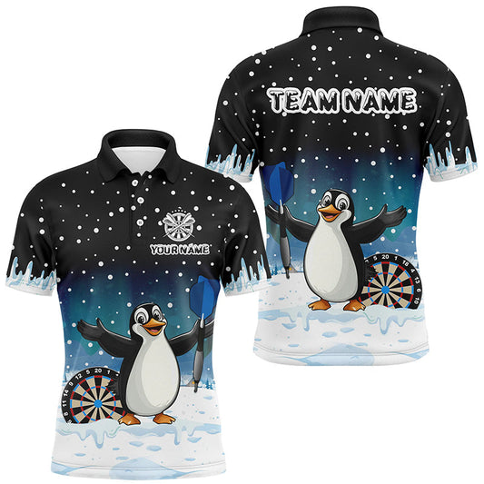 Individuelles Lustiges Schnee-Winter-Dart-Poloshirt für Herren, Weihnachts-Dart-Geschenk TDM2685