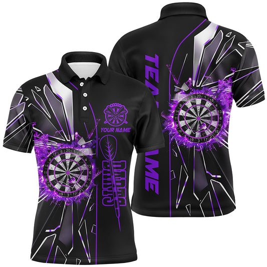 Personalisierte Lila Glasbruch 3D Darts Shirts für Herren – Beste League Darttrikots  TDM1997