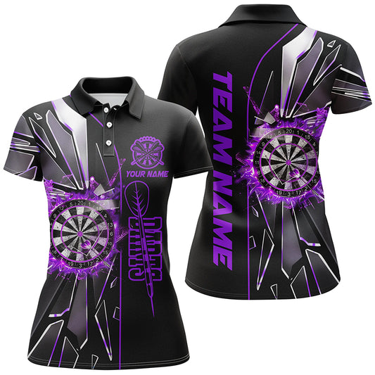 Personalisierte Lila Glasbruch 3D Darts Shirts für Damen – Beste League Darttrikots  TDM1997