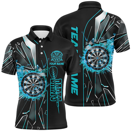 Individuelles Türkises Break Glass Herren Poloshirt, Dart Liga Shirt Darttrikot TDM1998