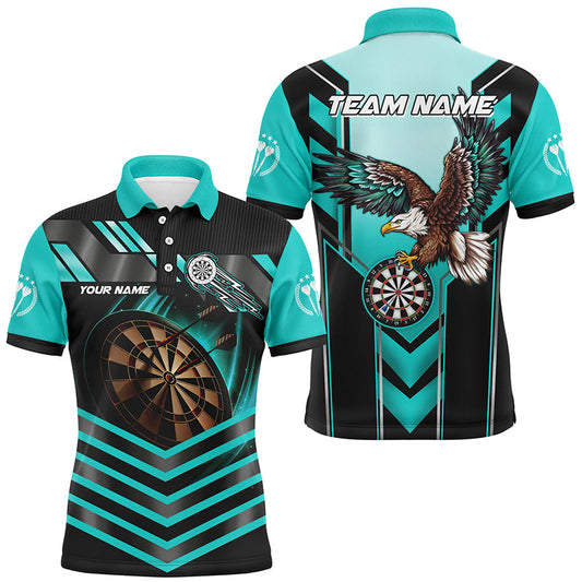Individuelles Türkises Dartbrett Licht Adler Herren Poloshirt, Darttrikot TDM2050