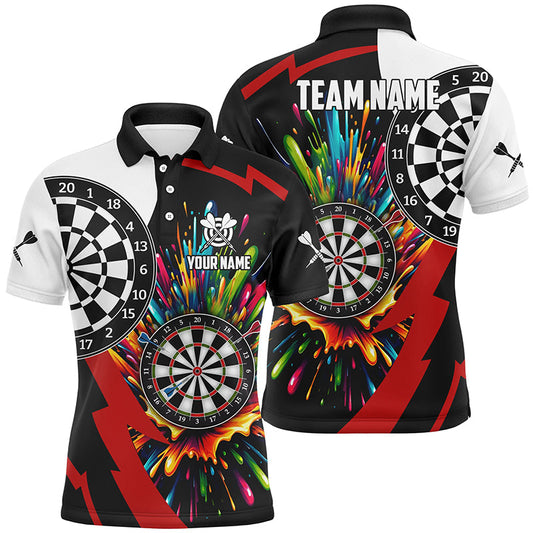 Individuelles Buntes Dartbrett Herren Poloshirt, Einzigartiges Dart Team Trikot TDM1268