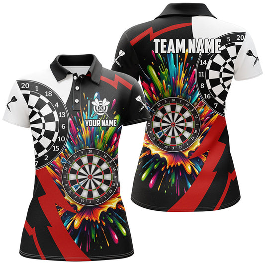 Individuelles Buntes Dartbrett Herren Poloshirt, Einzigartiges Dart Team Trikot TDM1268