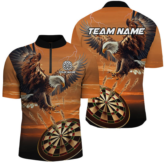 Individuelles Dartboard Eagle Dart Herren Shirt mit Viertelreißverschluss, Team Liga Dart Trikot TDM2270