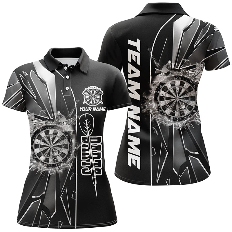 Individuelles Schwarz Break Glass Dart Poloshirt Für Herren, Dart-Liga Shirt TDM2275