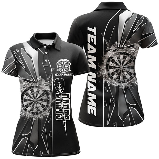 Individuelles Schwarz Break Glass Dart Poloshirt Für Herren, Dart-Liga Shirt TDM2275