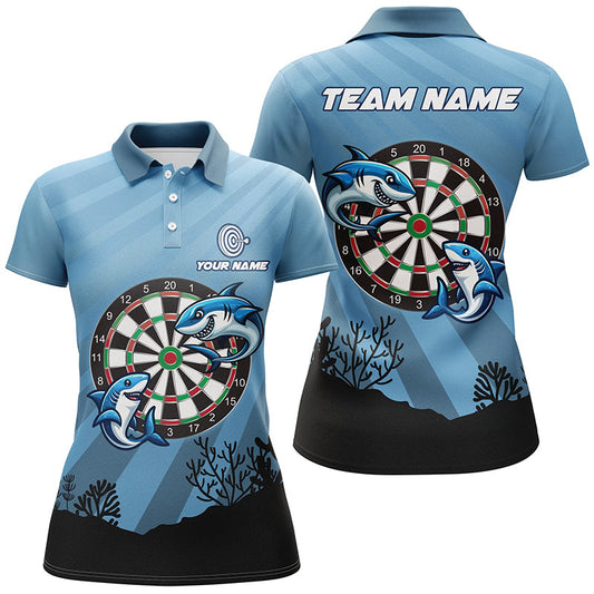 Individuelles Hai Dartbrett Blau Herren Poloshirt, Lustigste Dart Shirts Geschenke TDM1284