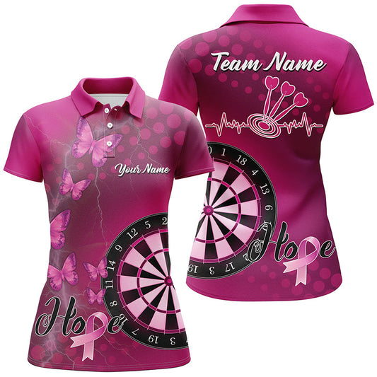 Individuelles Rosa Dartboard Brustkrebs Bewusstsein Dart Shirt für Herren, Dart Team Trikot TDM1690