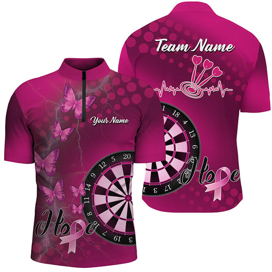 Rosa Dartboard Brustkrebs-Aufklärung Dart Herren Shirt, Dart Team Trikot TDM1690