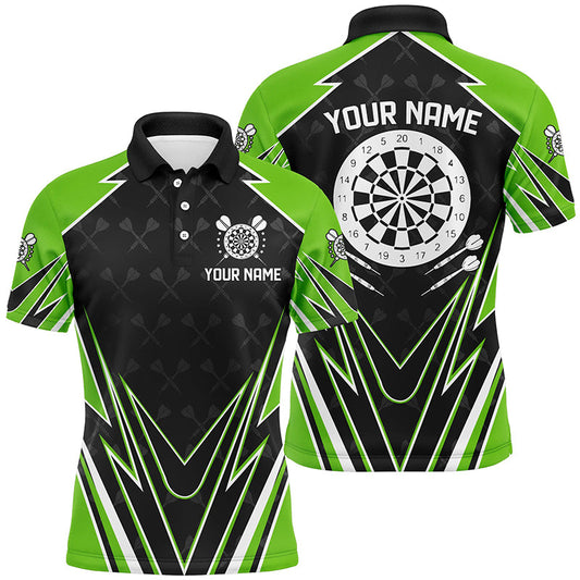 Individuelles Schwarzes Und Grünes Dartbrett Herren Poloshirt, Dart Team Uniform TDM1337