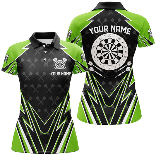 Individuelles Schwarzes Und Grünes Dartbrett Herren Poloshirt, Dart Team Uniform TDM1337
