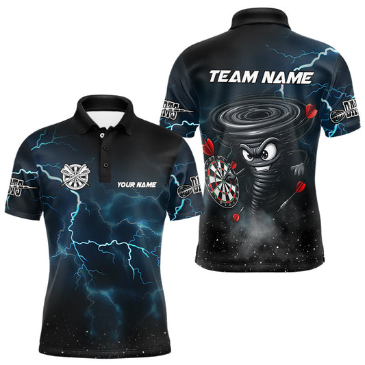 Personalisierter Donner Blitz Tornado Lustige Maßgeschneiderte Herren Dartshirts, Coole Dart Teamtrikots TDM3109