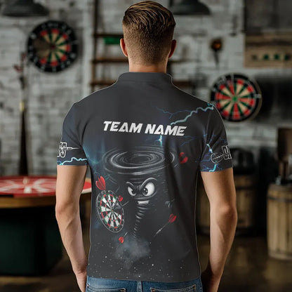 Personalisierter Donner Blitz Tornado Lustige Maßgeschneiderte Herren Dartshirts, Coole Dart Teamtrikots TDM3109