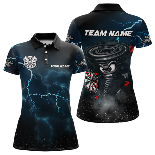 Donner Blitz Tornado lustige personalisierte Dartshirts für Damen, coole Dart-Teamtrikots TDM3109