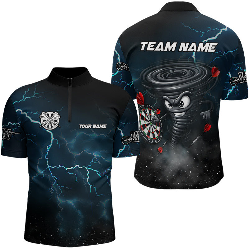 Personalisierter Donner Blitz Tornado Lustige Maßgeschneiderte Herren Dartshirts, Coole Dart Teamtrikots TDM3109