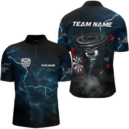 Personalisierter Donner Blitz Tornado Lustige Maßgeschneiderte Herren Dartshirts, Coole Dart Teamtrikots TDM3109