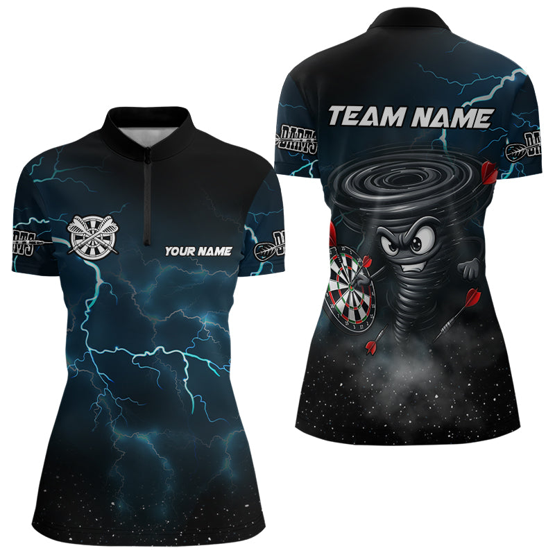 Donner Blitz Tornado lustige personalisierte Dartshirts für Damen, coole Dart-Teamtrikots TDM3109
