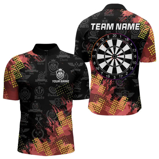 Individuelles Bunte Dart Viertelreißverschluss Herren Shirt, Cool Dart Trikot TDM3506