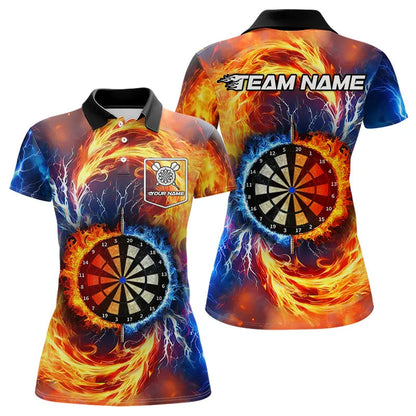 Dartboard Wasser Feuer personalisierte Dartshirts mit Tasche für Damen, Darttrikots TDM3510