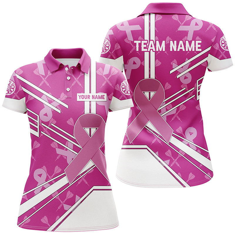 Individuelles Pink Ribbon Brustkrebs-Bewusstseins-Herren Poloshirt, Dart-Teamtrikot TDM2624