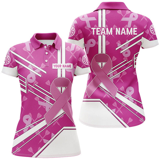 Individuelles Pink Ribbon Brustkrebs-Bewusstseins-Herren Poloshirt, Dart-Teamtrikot TDM2624