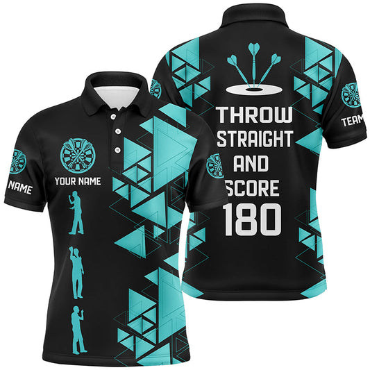 Individuelles Dart Wurf Gerade Und Treffe 180 Dart Poloshirt für Herren, Lustiges Dart Trikot TDM2882