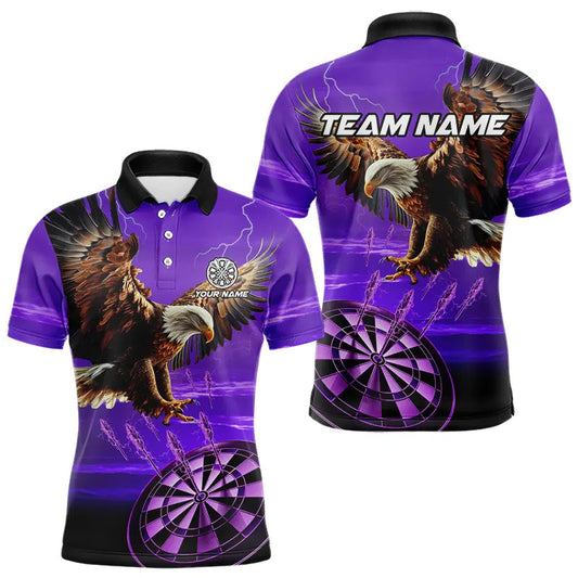 Individuelles lila Dartbrett-Adler-Dart-Poloshirt für Herren – Team-Darttrikot TDM3809