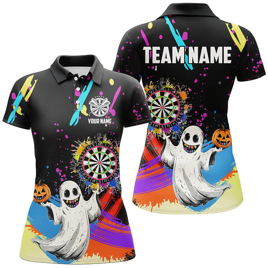 Individuelles Buntes Dartbrett Lustiger Geist Herren Poloshirt, Halloween Darts-Trikot TDM2655