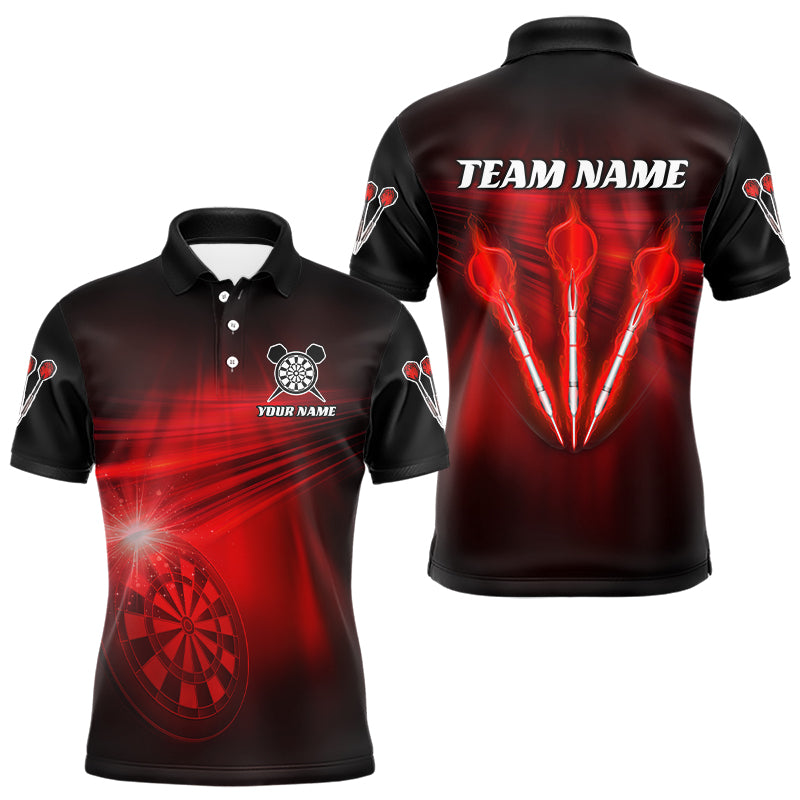 Individuelles rotes Dart-Blitzlicht-Poloshirt für Herren, Dart-Team-Shirt Darttrikot TDM3110