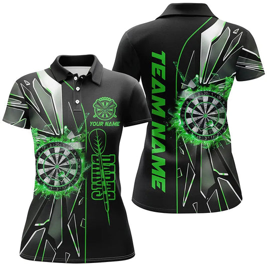 Individuelles Grünes Break Glass Herren Poloshirt, Dart Liga Trikot TDM2151