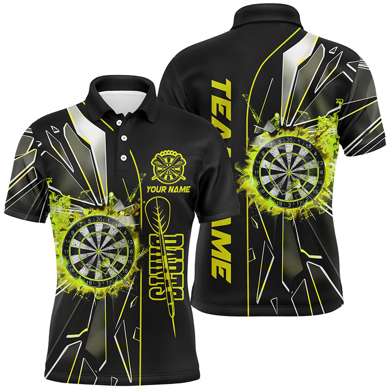 Individuelles Gelbes Break Glass Herren Poloshirt, Dart Liga Trikot TDM2152