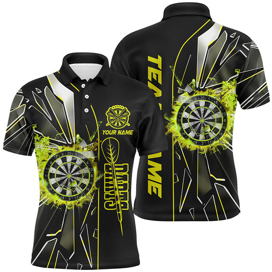 Individuelles Gelbes Break Glass Herren Poloshirt, Dart Liga Trikot TDM2152