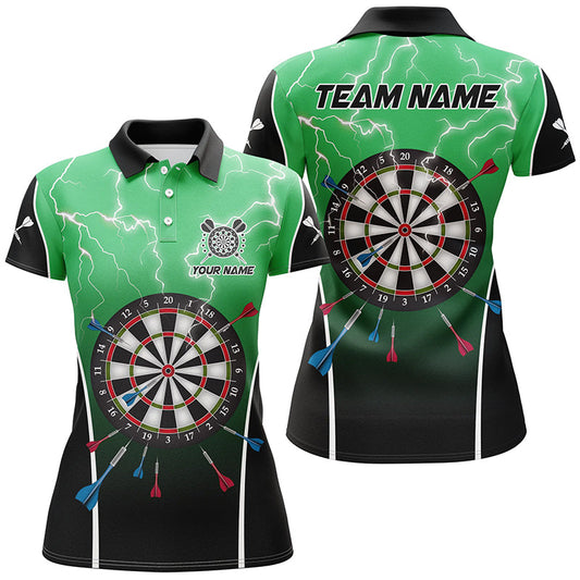 Individuelles Donner Blitz Dartbrett Grün Herren Poloshirt, Dart Teamtrikot TDM1371