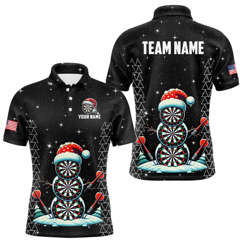 Individuelles Galaxy-Lustiges Schnee-Dartboard-Poloshirt für Herren, Darttrikot Weihnachtsgeschenk TDM3143