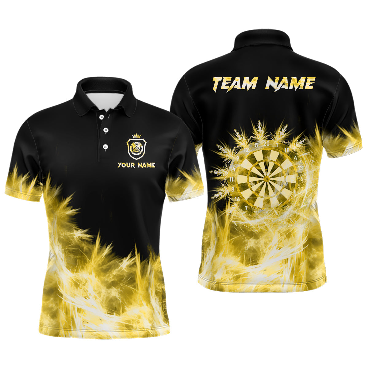 Individuelles eisgelbes Licht-Poloshirt für Herren, Darttrikot für Teams TDM3181