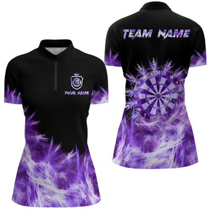 Eisig Lila Licht Damen Darts Polo & Zip-Shirts – Individuelle Team Darttrikots TDM2977