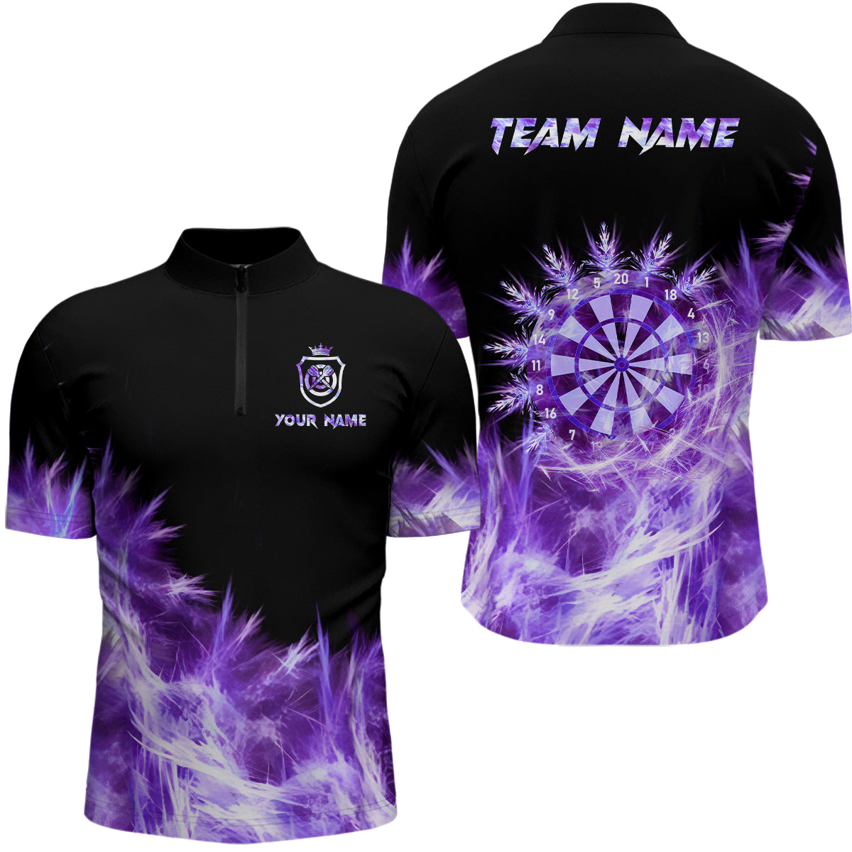 Eisig Lila Licht Herren Darts Polo & Zip-Shirts – Individuelle Team Darttrikots TDM2977