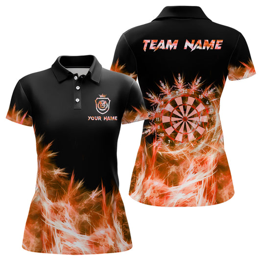Eisiges Orange Licht Damen-Dartpolo & 1/4 Reißverschlussshirts, personalisierte Dartshirts für Teams TDM2978
