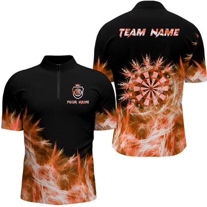 Eisorange Licht Herren Darts Polo & Viertelreißverschluss Shirts Maßgeschneiderte Dartshirts Team Darts Trikots TDM2978