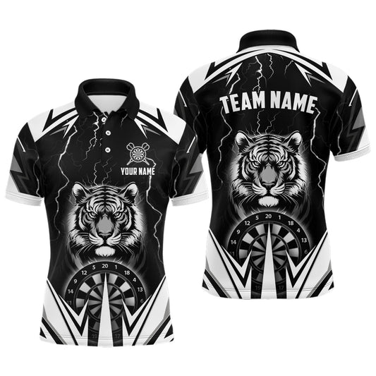 Individuelles Tiger-Thunder-Lightning-schwarzes Dart-Poloshirt für Herren, Darttrikot TDM2780