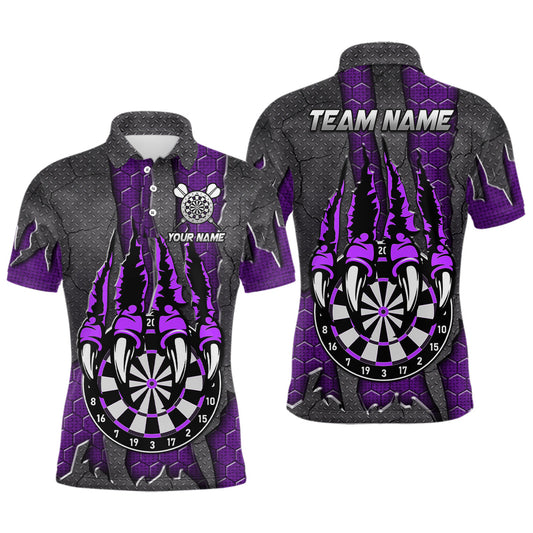 Individuelles lila Klauen-Dartbrett-Dart-Poloshirt für Herren, Dart-Liga-Darttrikot TDM3055