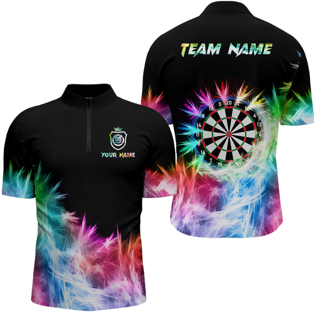 Eisig Bunte Licht Herren Darts Polo & Zip-Shirts – Individuelle Team Darttrikots TDM3283