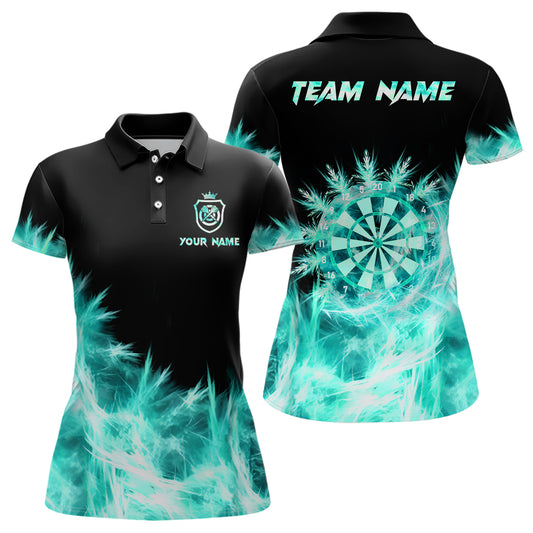 Eisiges Türkis Damen Darts Polo & Zip-Shirts – Individuelle Dartshirts für Teams TDM2577
