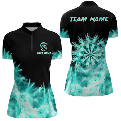 Eisiges Türkis Damen Darts Polo & Zip-Shirts – Individuelle Dartshirts für Teams TDM2577
