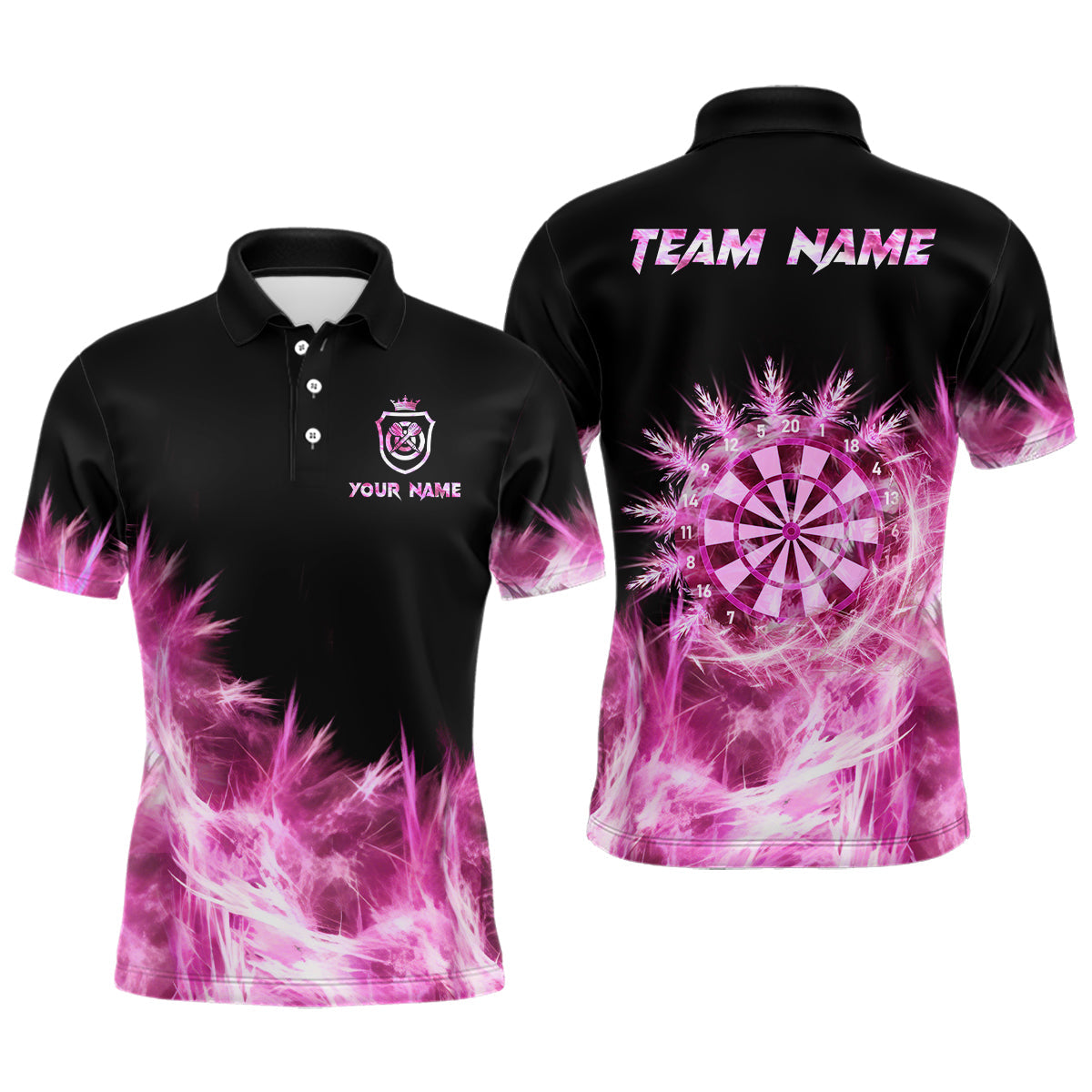 Eispink Licht Herren Darts Polo & Viertelreißverschluss Shirts Maßgeschneidertes Dartshirt Für Team Darts Trikots TDM2579