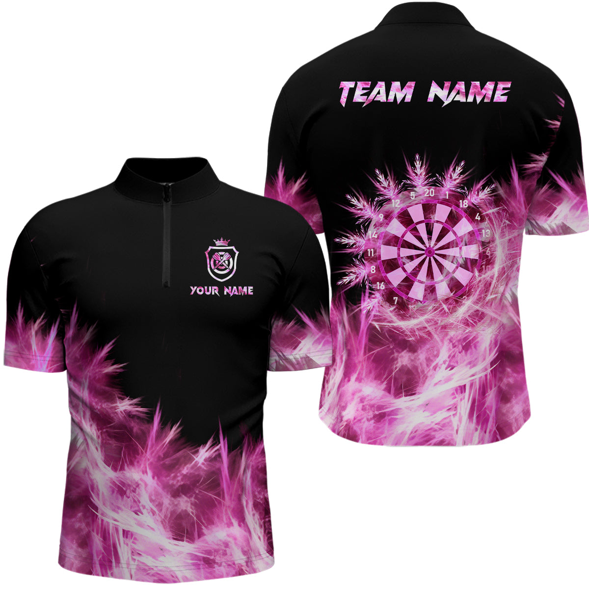Eispink Licht Herren Darts Polo & Viertelreißverschluss Shirts Maßgeschneidertes Dartshirt Für Team Darts Trikots TDM2579